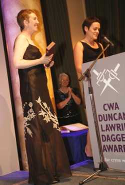Ann Cleeves on stage at the Duncan Lawrie Dagger awards ceremony